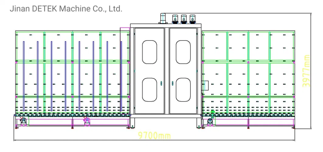 Insulating Glass Vertical Automatic Flat Press Machine Online Gas Filling 2500mm for Double Glazing Glass Processing Company