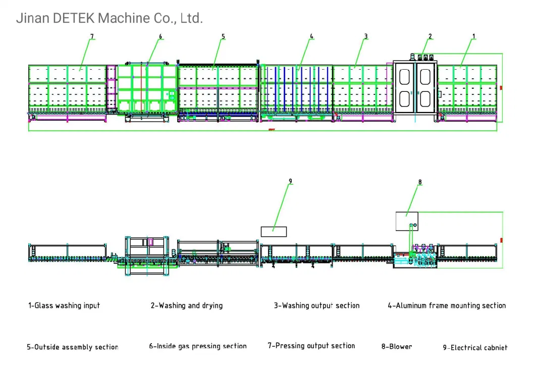 Insulating Glass Vertical Automatic Flat Press Machine Online Gas Filling 2500mm for Double Glazing Glass Processing Company